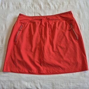 ACX Active women's XL orange activewear skirt with shorts, 2 zippered pockets